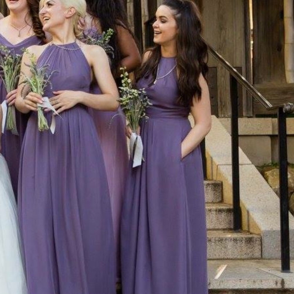 Purple Full Length Dress with Pockets